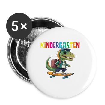 School Enrollment Dino Back to School - Buttons large 2.2''/56 mm (5-pack) - white - Front