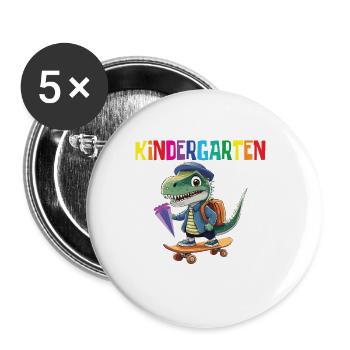 School Enrollment Dino Back to School - Buttons large 2.2''/56 mm (5-pack) - white - Front