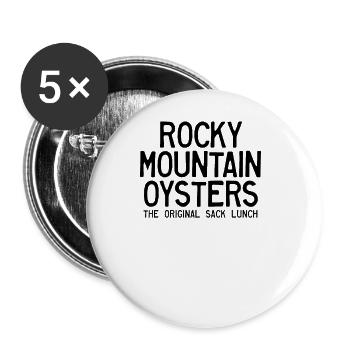Rocky Mountain Oysters Das Original Sack Lunch - Buttons groß 56 mm (5er Pack) - Weiß - Vorne