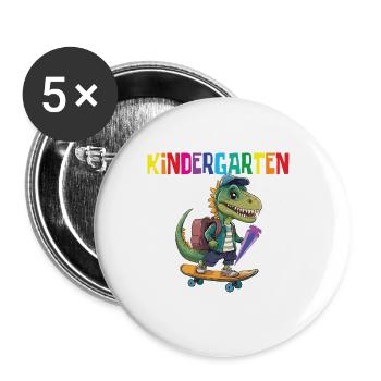 School Enrollment Dino Back to School - Buttons large 2.2''/56 mm (5-pack) - white - Front