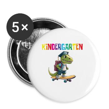 School Enrollment Dino Back to School - Buttons large 2.2''/56 mm (5-pack) - white - Front