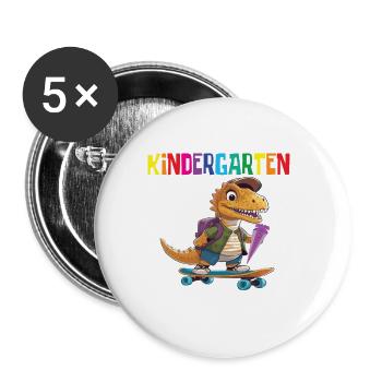 School Enrollment Dino Back to School - Buttons large 2.2''/56 mm (5-pack) - white - Front