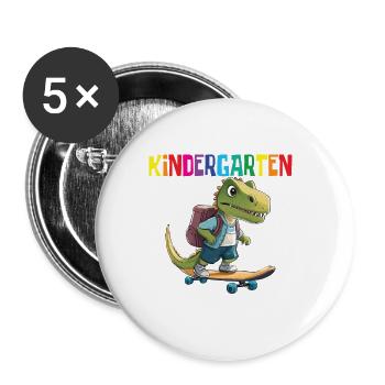 School Enrollment Dino Back to School - Buttons large 2.2''/56 mm (5-pack) - white - Front