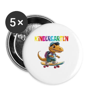 School Enrollment Dino Back to School - Buttons large 2.2''/56 mm (5-pack) - white - Front
