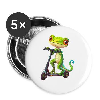 Gecko Roller - Buttons groß 56 mm (5er Pack) - Weiß - Vorne