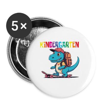 School Enrollment Dino Back to School - Buttons large 2.2''/56 mm (5-pack) - white - Front