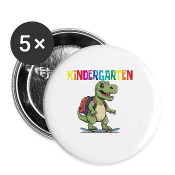 School Enrollment Dino Back to School - Buttons large 2.2''/56 mm (5-pack) - white - Front