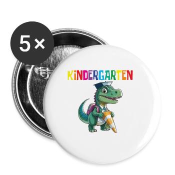 School Enrollment Dino Back to School - Buttons large 2.2''/56 mm (5-pack) - white - Front