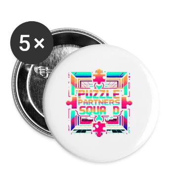 Puzzle Partners Squad 2 - Buttons large 2.2''/56 mm (5-pack) - white - Front