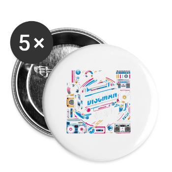 Discman Disciple - Lot de 5 grands badges (56 mm) - blanc - Devant