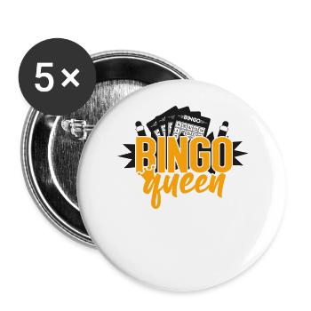 Bingo Player Queen Bingo Queen - Buttons large 2.2''/56 mm (5-pack) - white - Front