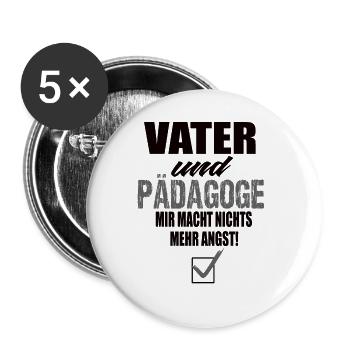 Père et éducateur - Lot de 5 grands badges (56 mm) - blanc - Devant