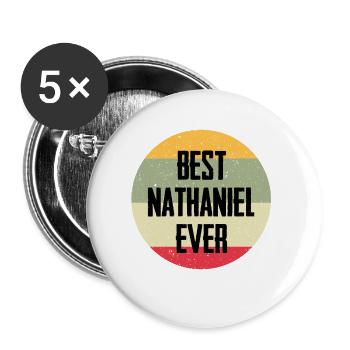 Le meilleur Nathaniel de tous les temps - Lot de 5 grands badges (56 mm) - blanc - Devant