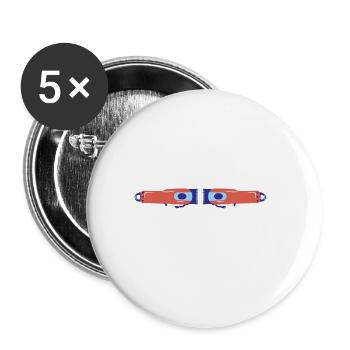 Coiffeuse - Lot de 5 grands badges (56 mm) - blanc - Devant