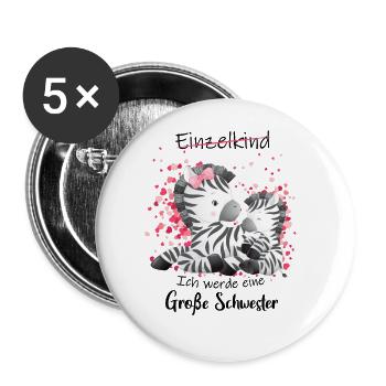 Annonce de la progéniture Je vais être une grande sœur en 2025 - Lot de 5 grands badges (56 mm) - blanc - Devant