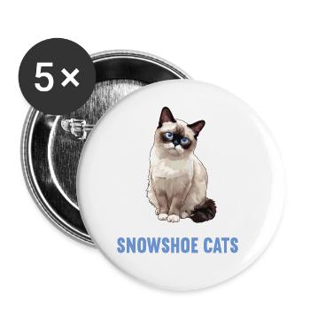 Chaton raquette Chat raquette - Lot de 5 grands badges (56 mm) - blanc - Devant