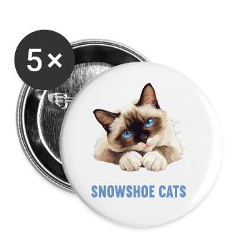 Chaton raquette Chat raquette - Lot de 5 grands badges (56 mm) - blanc - Devant