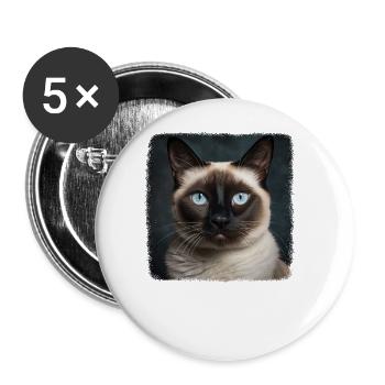 Chaton raquette Chat raquette - Lot de 5 grands badges (56 mm) - blanc - Devant