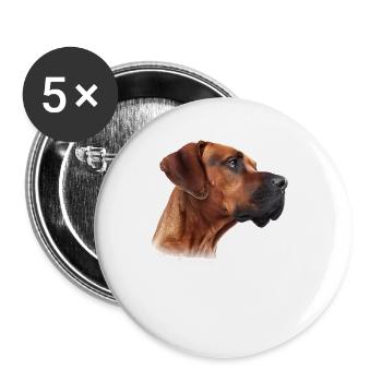 Maman Rhodesian Ridgeback - Lot de 5 grands badges (56 mm) - blanc - Devant
