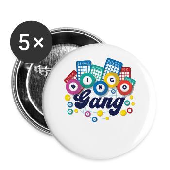 Bingo Player Bingo Gang - Buttons large 2.2''/56 mm (5-pack) - white - Front