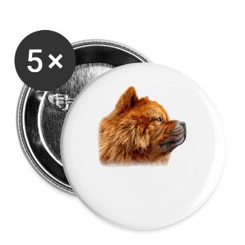 Chow Chow Mama - Lot de 5 grands badges (56 mm) - blanc - Devant