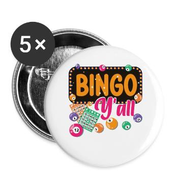 Bingo Player Girl Bingo Y'All - Buttons large 2.2''/56 mm (5-pack) - white - Front