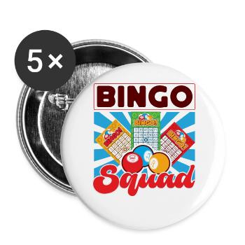 Bingo Player Bingo Squad - Buttons large 2.2''/56 mm (5-pack) - white - Front