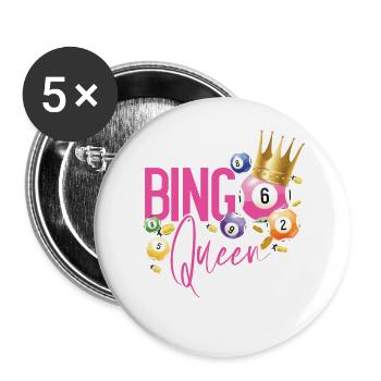 Bingo Player Queen Bingo Queen - Buttons large 2.2''/56 mm (5-pack) - white - Front