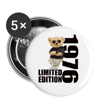 Limited Edition 1976 Bear Bears Birthday 1976 - Buttons large 2.2''/56 mm (5-pack) - white - Front