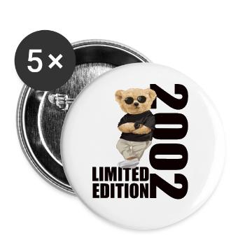 Édition limitée 2002 Ours Ours Anniversaire 2002 - Lot de 5 grands badges (56 mm) - blanc - Devant