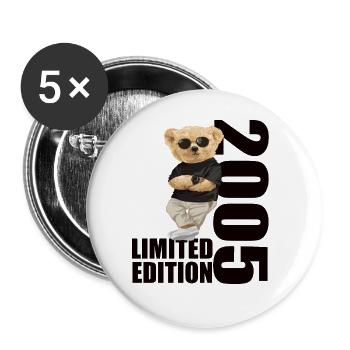 Limited Edition 2005 Bär Bären Geburtstag 2005 - Buttons groß 56 mm (5er Pack) - Weiß - Vorne