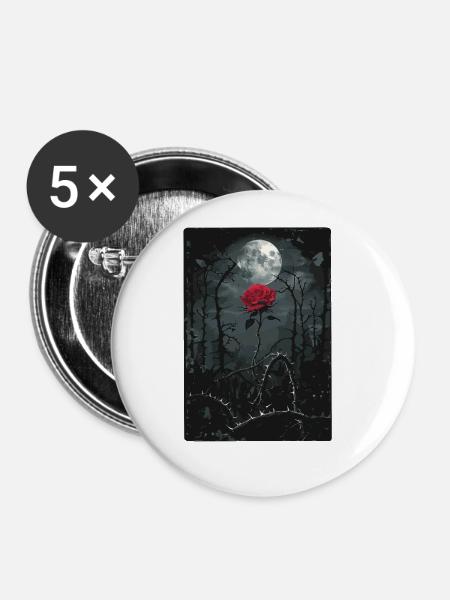 Die purpurrote Rose Tarot - Buttons groß 56 mm (5er Pack) - Weiß