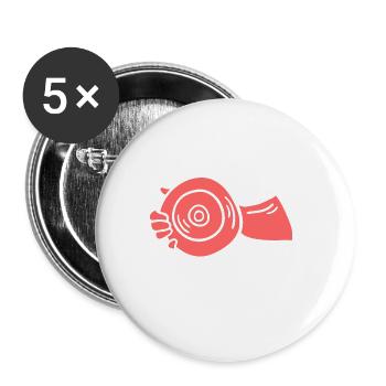 Diskuswerfer Leichtathletik Diskuswerfen - Buttons groß 56 mm (5er Pack) - Weiß - Vorne