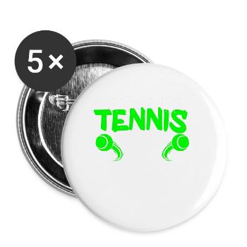 Tennis Art Retired Tennis Player Racket - Buttons large 2.2''/56 mm (5-pack) - white - Front