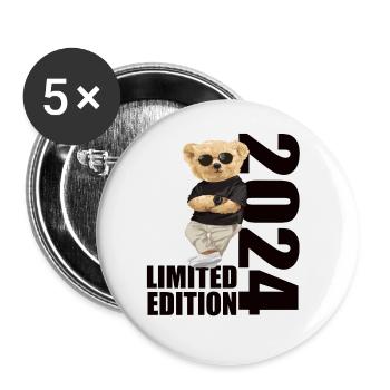 Édition limitée 2024 Ours Ours Anniversaire 2024 - Lot de 5 grands badges (56 mm) - blanc - Devant