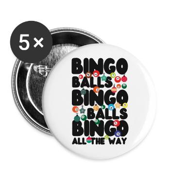 Bingo Player Christmas Bingo Balls - Buttons large 2.2''/56 mm (5-pack) - white - Front