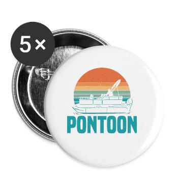 Ain't No Party Like A Pontoon Party 2 - Buttons groß 56 mm (5er Pack) - Weiß - Vorne