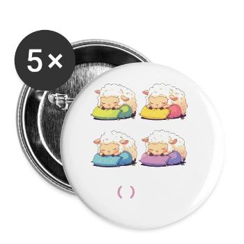 Chemise officielle de mouton Chemise de nuit officielle - Lot de 5 grands badges (56 mm) - blanc - Devant