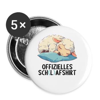 Chemise officielle de mouton Chemise de nuit officielle - Lot de 5 grands badges (56 mm) - blanc - Devant