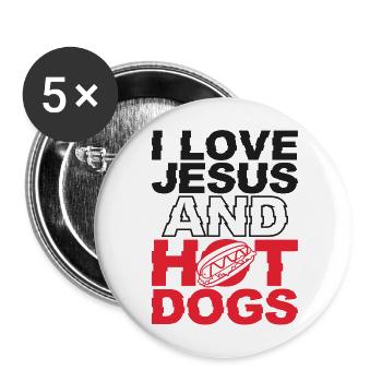 Hot Dog Adulte Jésus Foi - Lot de 5 grands badges (56 mm) - blanc - Devant