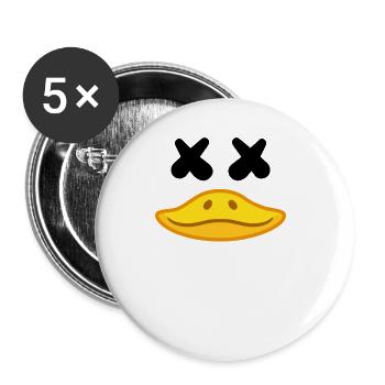X Eyes Entenjagd-Saison Entenjäger - Buttons groß 56 mm (5er Pack) - Weiß - Vorne