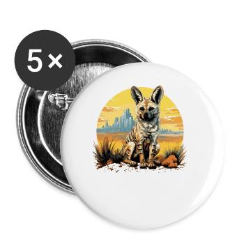 Loups d’Aardwolf - Lot de 5 grands badges (56 mm) - blanc - Devant