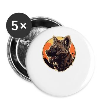 Loups d’Aardwolf - Lot de 5 grands badges (56 mm) - blanc - Devant