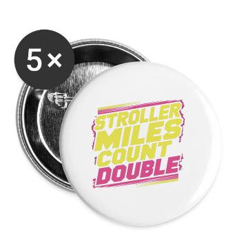 Stroller Miles Count Double 13 - Buttons large 2.2''/56 mm (5-pack) - white - Front