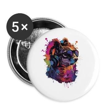 Eichhörnchen - Buttons groß 56 mm (5er Pack) - Weiß - Vorne