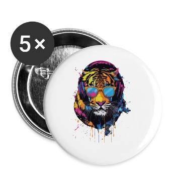 Tiger - Buttons large 2.2''/56 mm (5-pack) - white - Front