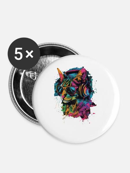 Fossa - Buttons groß 56 mm (5er Pack) - Weiß