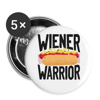 Hot Dog Adult Humor Pun Naughty - Buttons groß 56 mm (5er Pack) - Weiß - Vorne