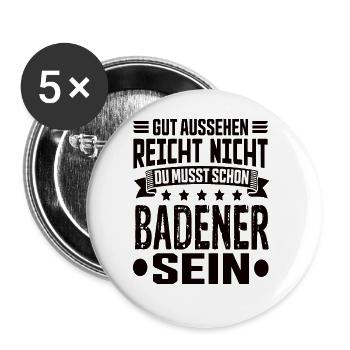 Badener Badenwürtenberg Karlsruhe Badener Spruch - Lot de 5 grands badges (56 mm) - blanc - Devant
