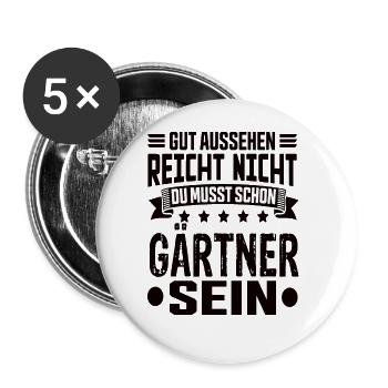 Gardener Garden Horticulture Landscape Gardener Saying - Buttons large 2.2''/56 mm (5-pack) - white - Front
